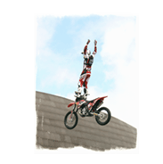 Bike stunt being performed in Cardiff Bay